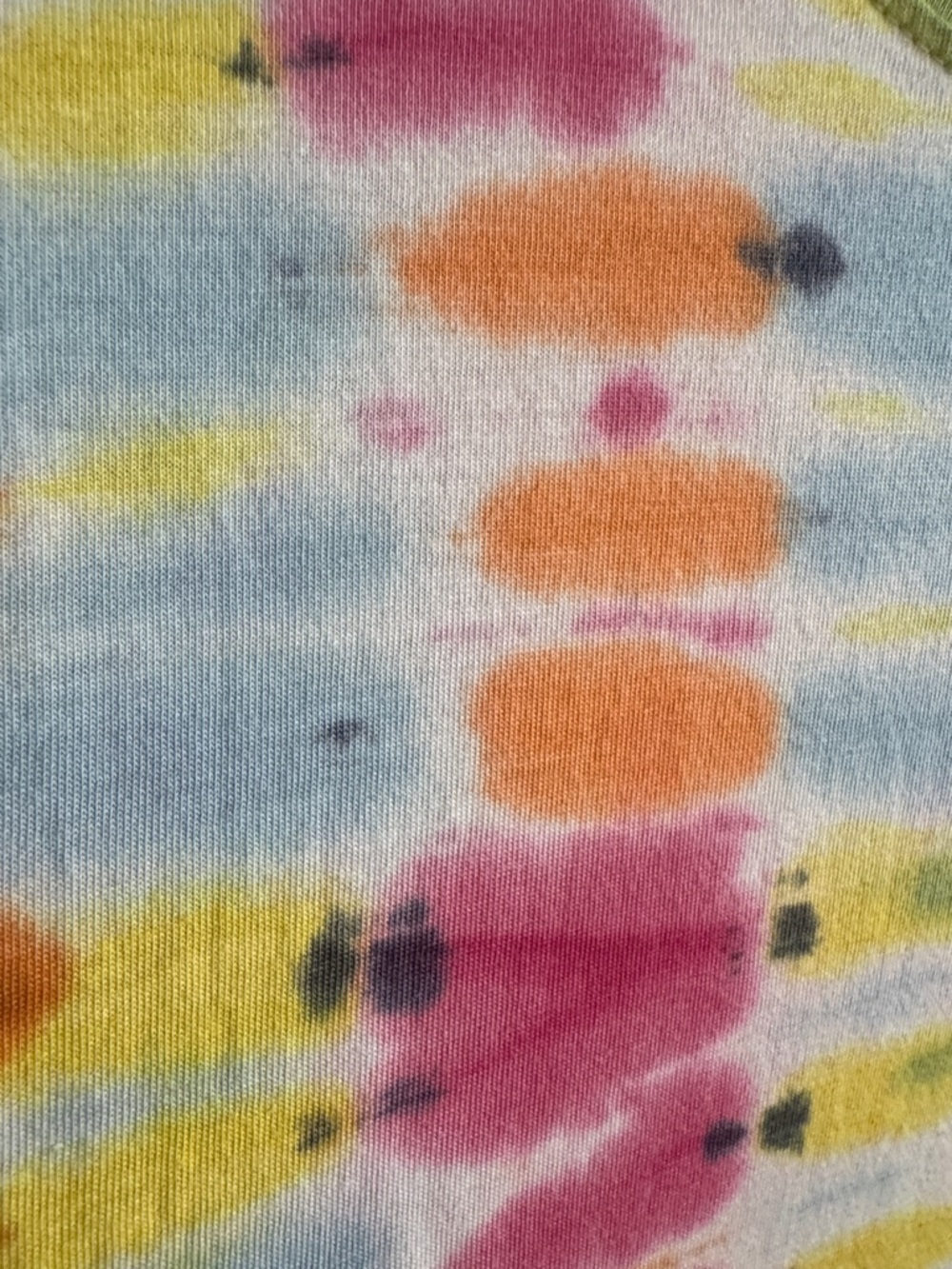 LOGO by Lori Goldstein Tie-Dye 3/4 sleeve cotton top. Smile hemline. Pockets. L. - Picture 5 of 9